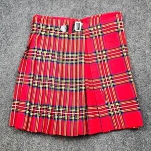 Scottish Highland Kilt Mens 40 Red Tartan Belted Buckle Designed In Scotland